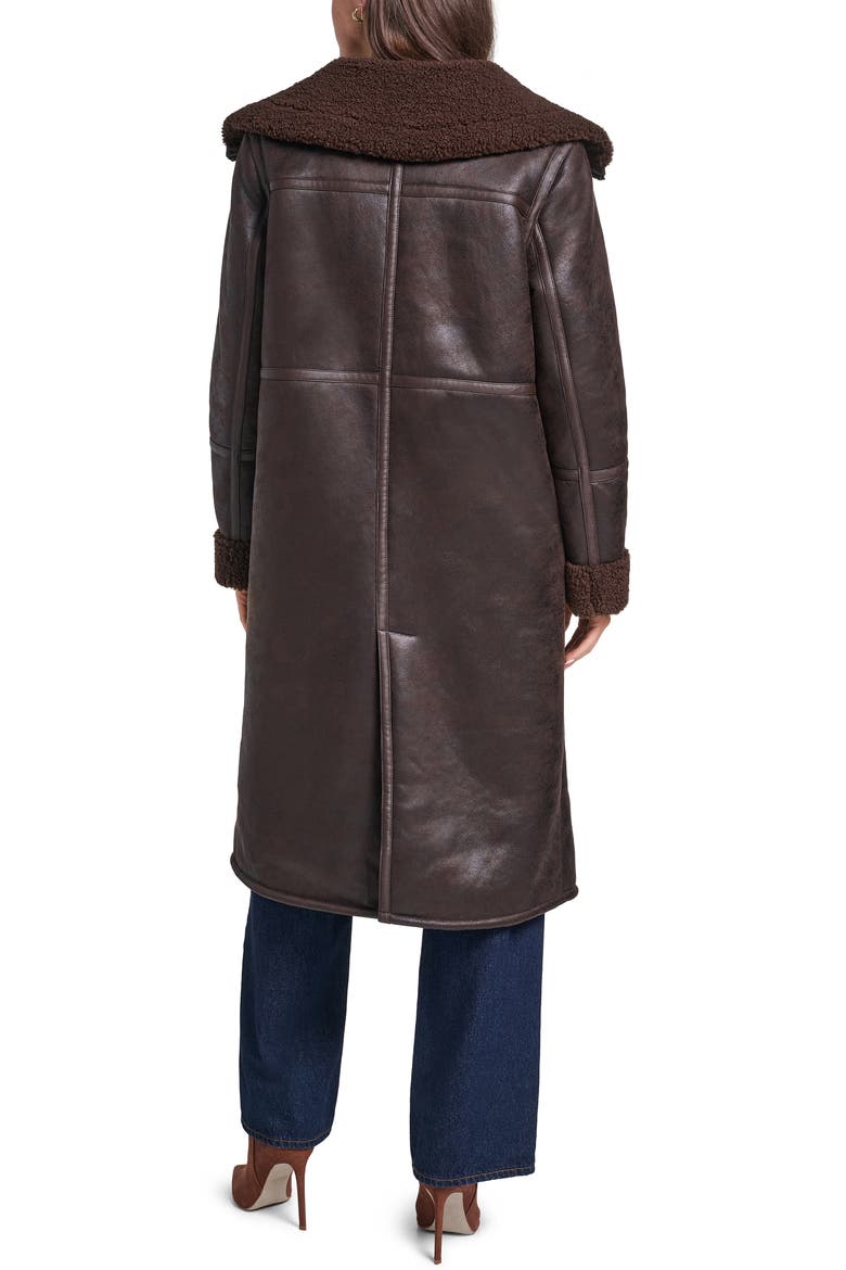 Faux Shearling Coat, Alternate, color, JAVA