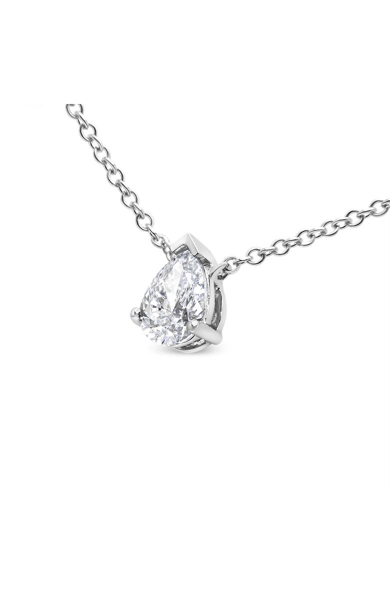 Haus of Brilliance 14K White Gold 1/2 Cttw Lab Grown Pear Shape Solitaire Diamond Pendent Necklace, Alternate, color, White