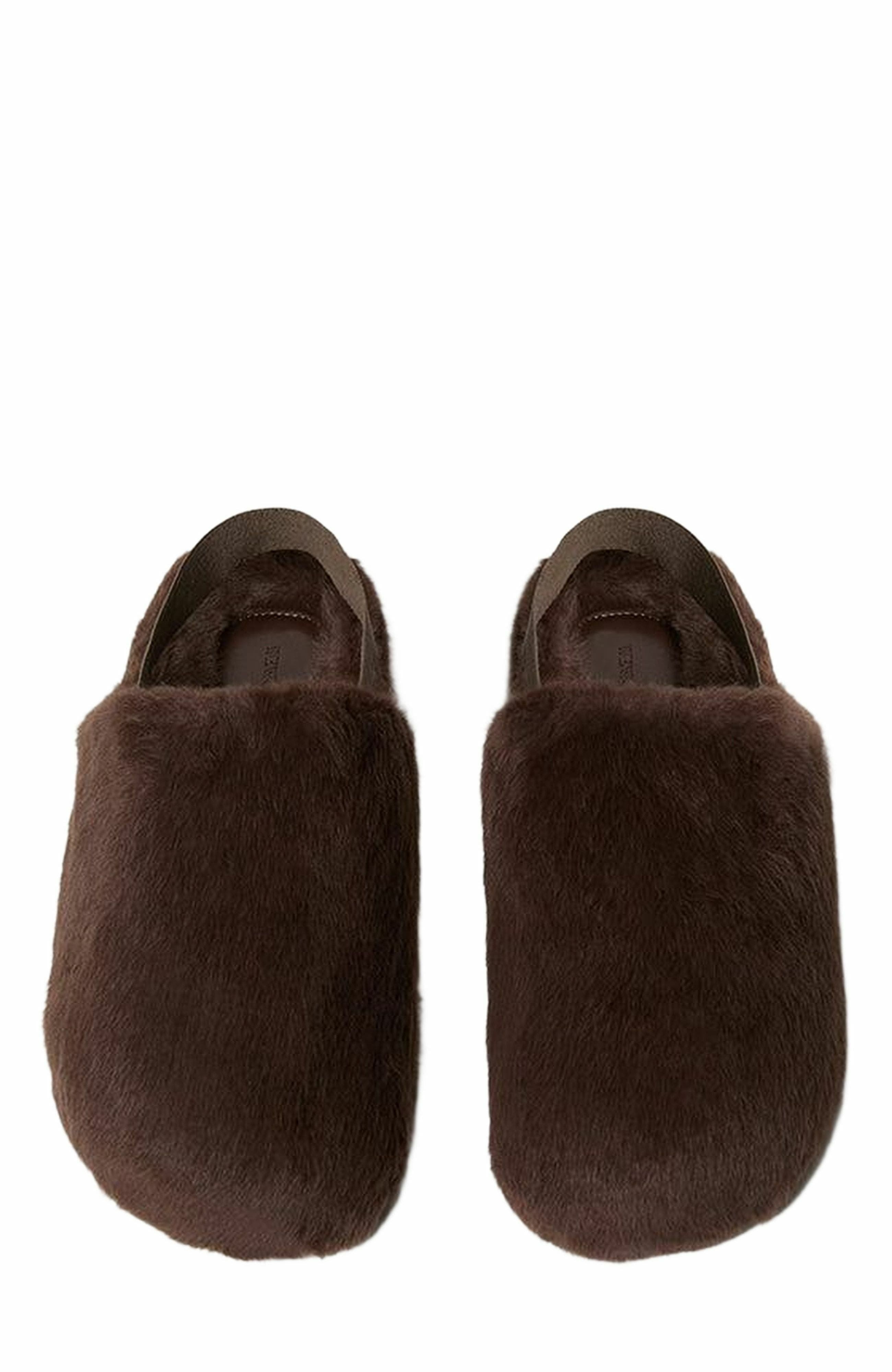 WeWoreWhat Fur Slipper, Alternate, color, Chestnut