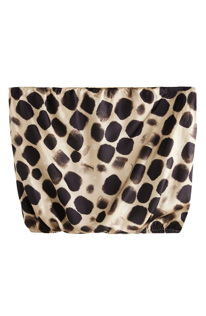 NEXT Print Satin Bandeau Crop Top, Alternate, color, Gold