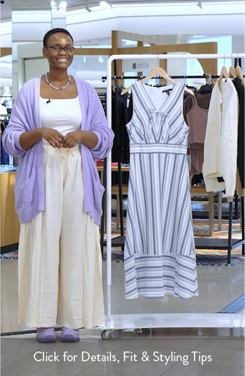 Stripe V-Neck Midi Dress, sales video thumbnail