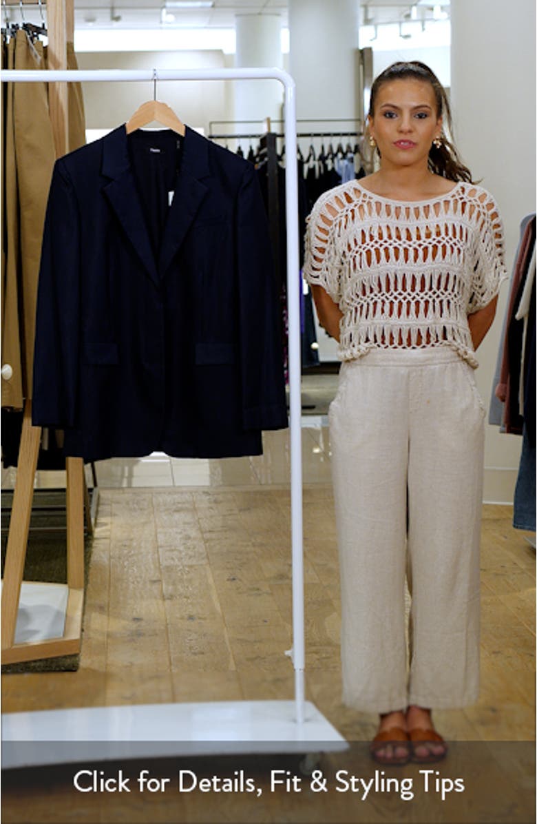 Notched Lapel Silk Blazer, sales video thumbnail