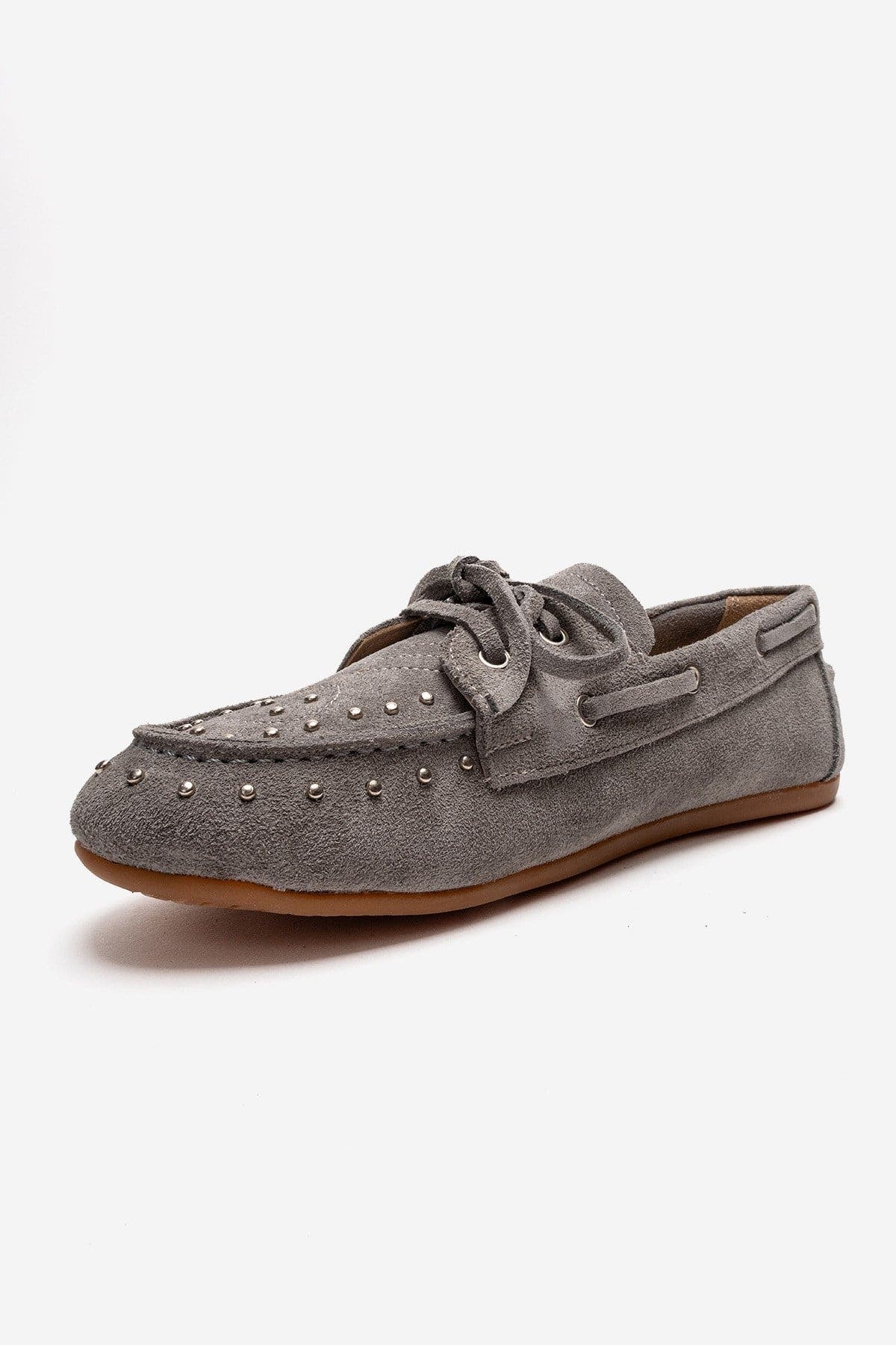 Forever & Always Shoes Cuesta Leather Lace Up Loafer, Alternate, color, Grey Suede