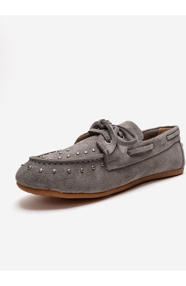 Forever & Always Shoes Cuesta Leather Lace Up Loafer, Alternate, color, Grey Suede