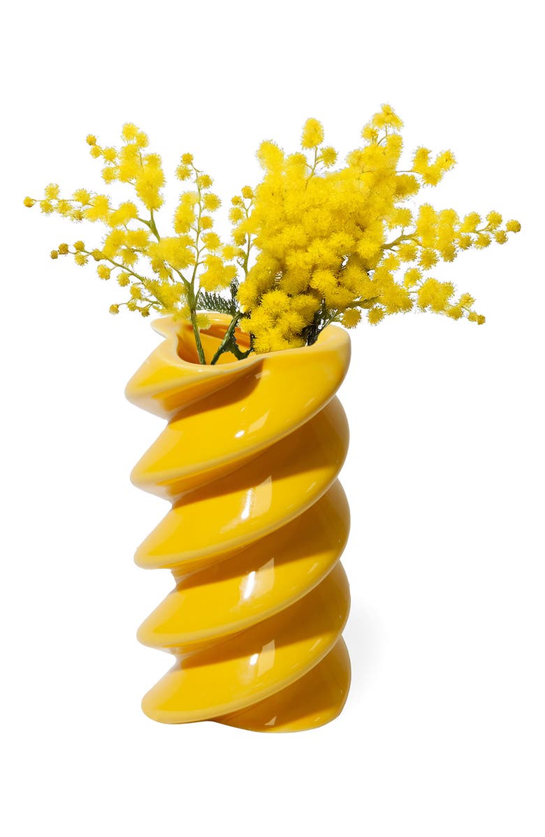 doiy The Dolce Vita Collection Fusilli Ceramic Vase, Alternate, color, Yellow