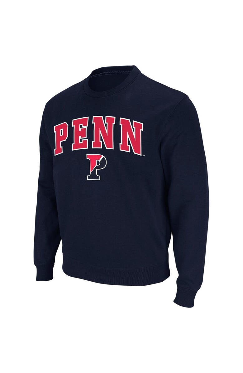 COLOSSEUM Men's Colosseum Navy Pennsylvania Quakers Arch & Logo Crew Neck Sweatshirt, Main, color, Navy