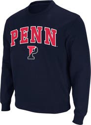 COLOSSEUM Men's Colosseum Navy Pennsylvania Quakers Arch & Logo Crew Neck Sweatshirt