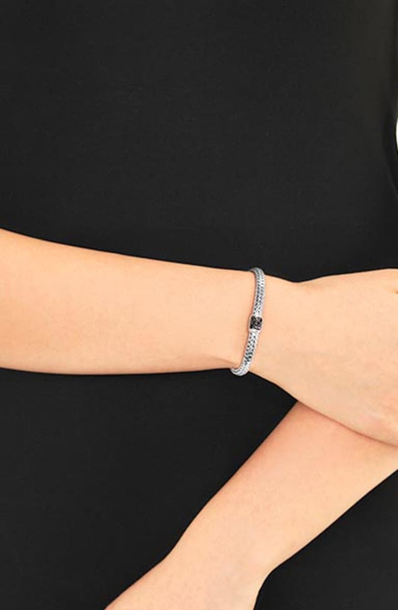 John Hardy ICON BRACELET STERLING SILVER PAVÉ 5MM, Alternate, color, Black