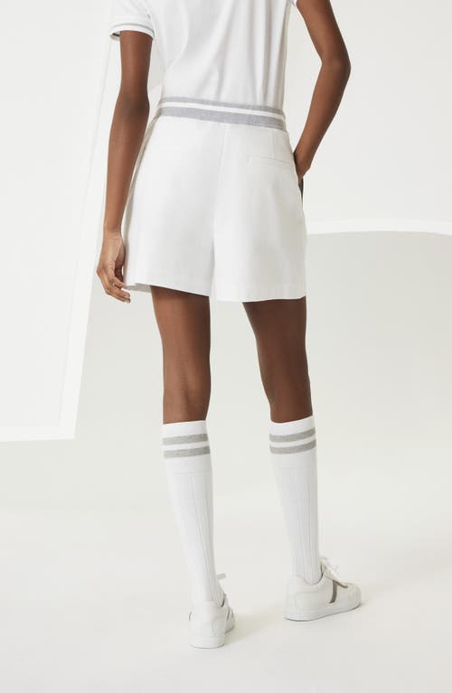 Shop Brunello Cucinelli Lightweight French Terry Shorts In White