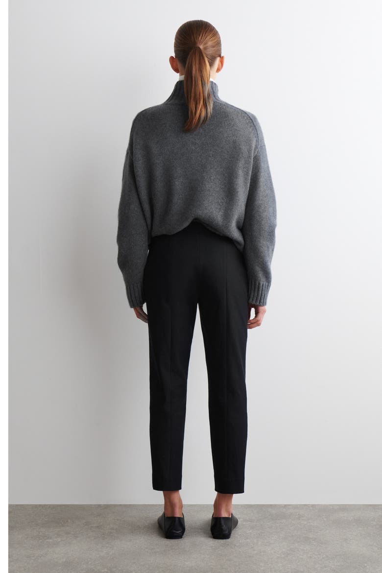 Slim-Leg Cropped Pants, Alternate, color, BLACK