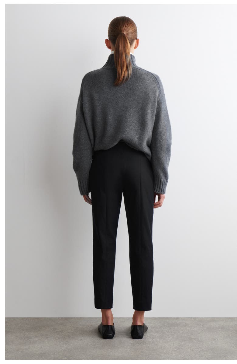 COS Slim-Leg Cropped Pants, Alternate, color, Black