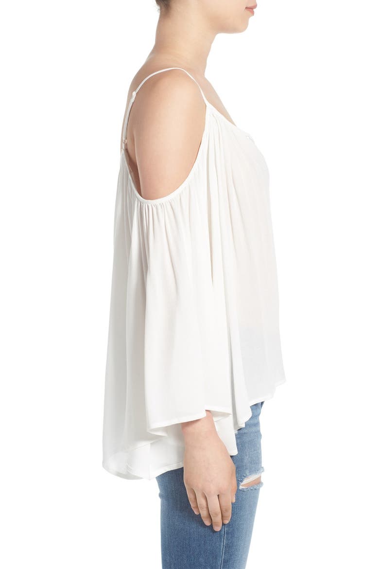 Cold Shoulder Swing Top, Alternate, color, IVORY
