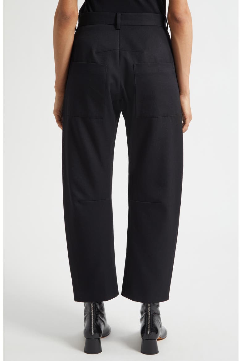 Shon Wool Barrel Leg Pants, Alternate, color, BLACK