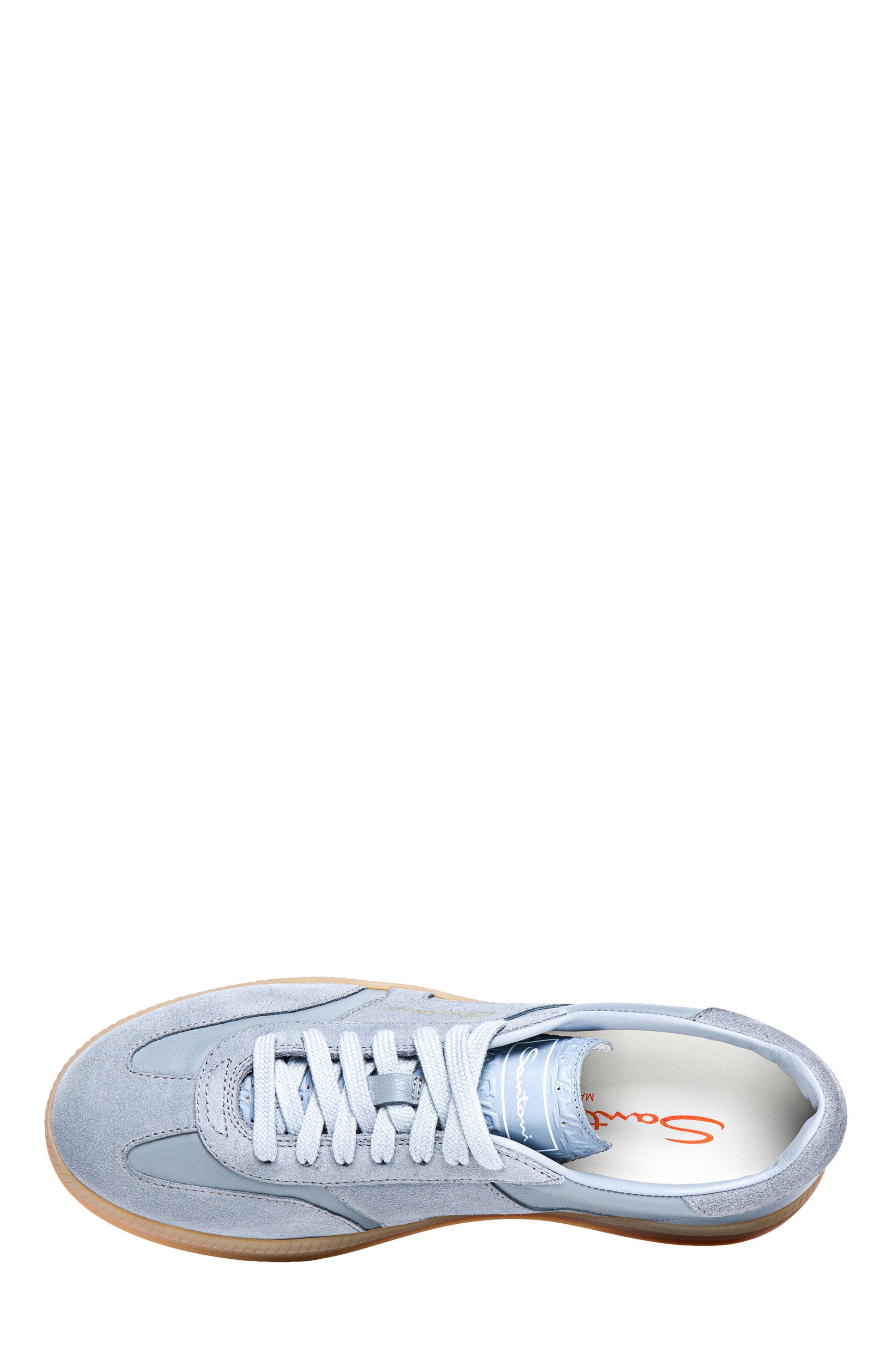 Santoni Women's DBS Oly sneaker, Alternate, color, Light Blue