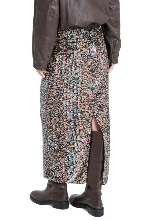 Twp Sylkie Sequin Silk Skirt In Gray