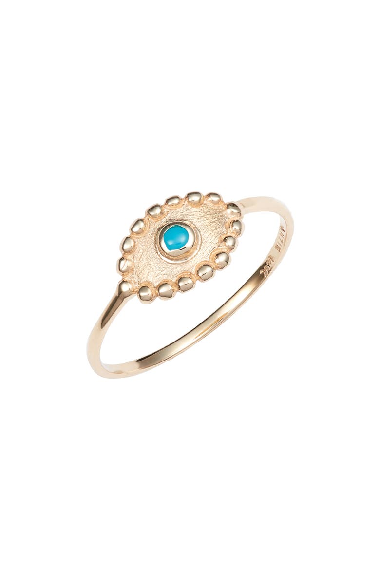 Turquoise Evil Eye Ring, Main, color, GOLD/ TURQUOISE
