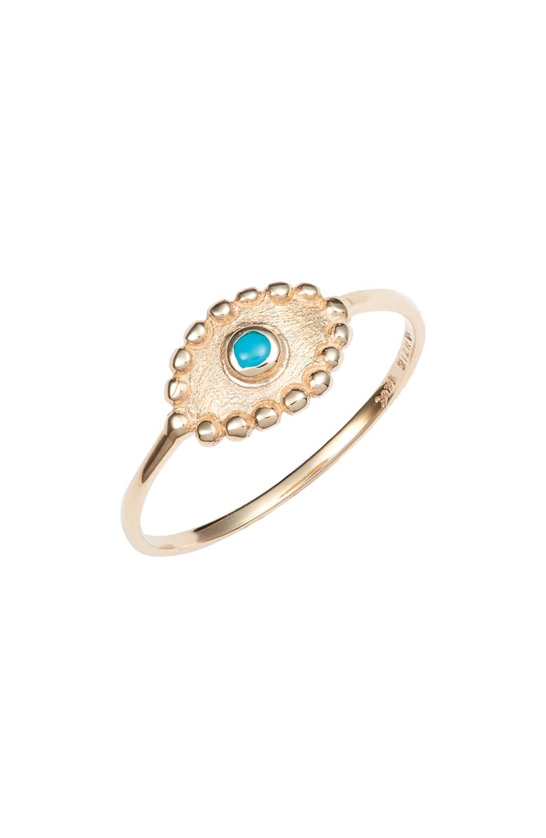 Anzie Turquoise Evil Eye Ring, Main, color, 