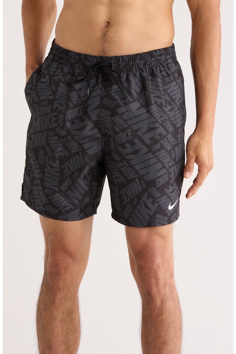 Seven-Inch Volley Swim Trunks, Main, color, BLACK
