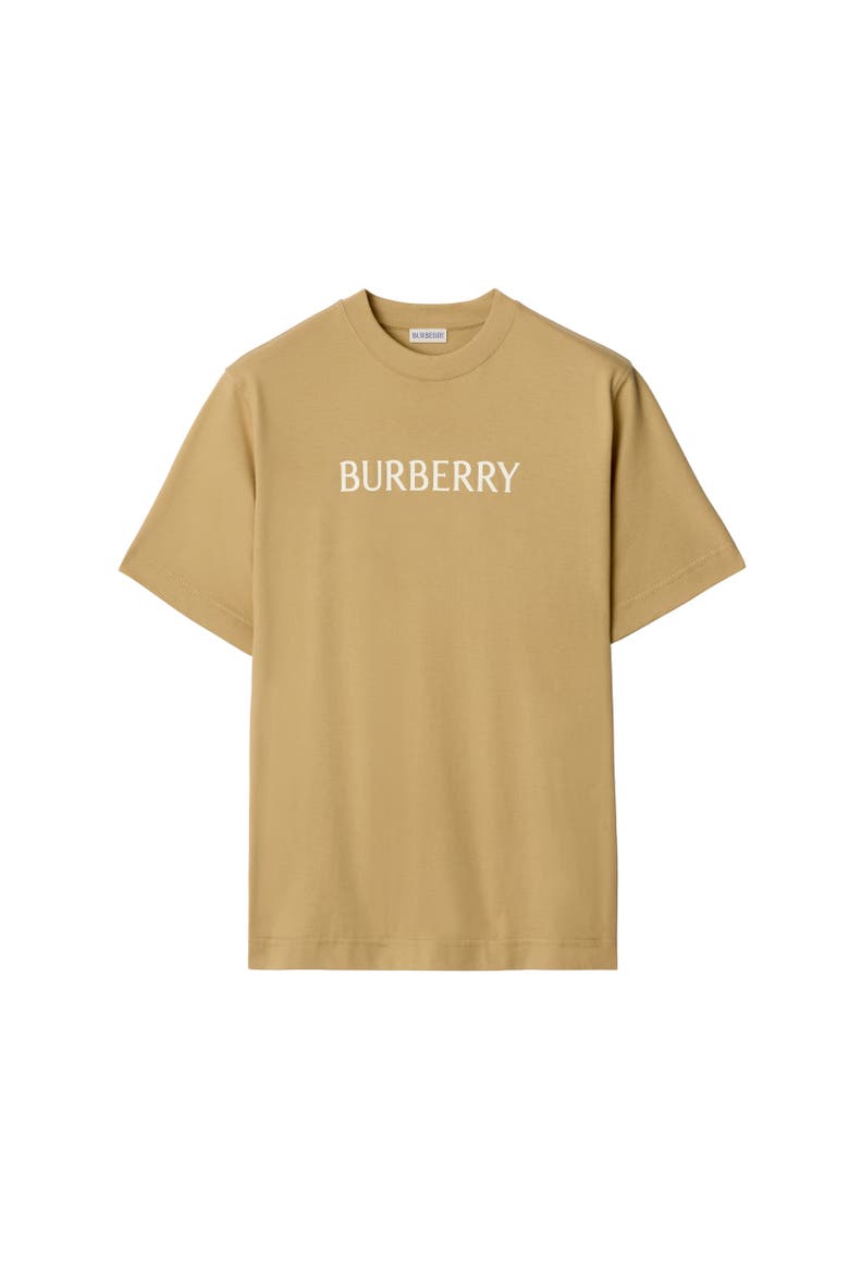 Logo Cotton T-shirt, Alternate, color, Flax beige