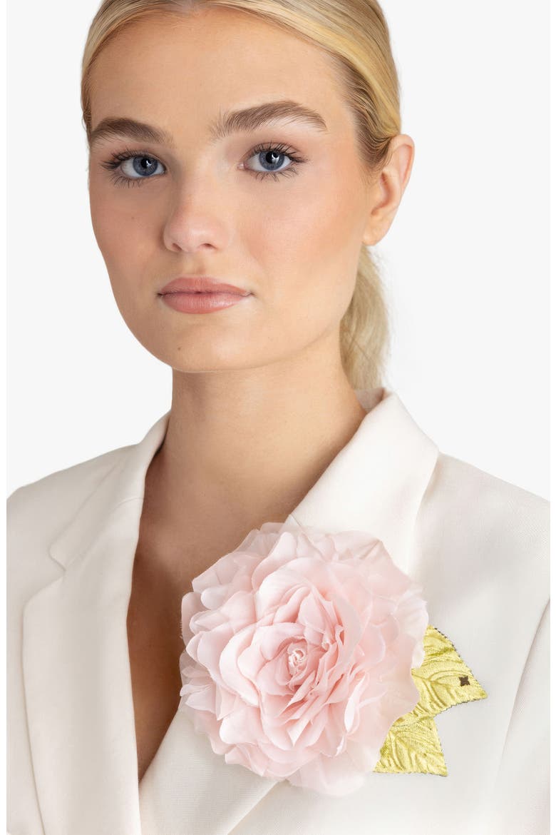 The Large Pale Pink Rose Floral Brooch, Alternate, color, Pale Pink