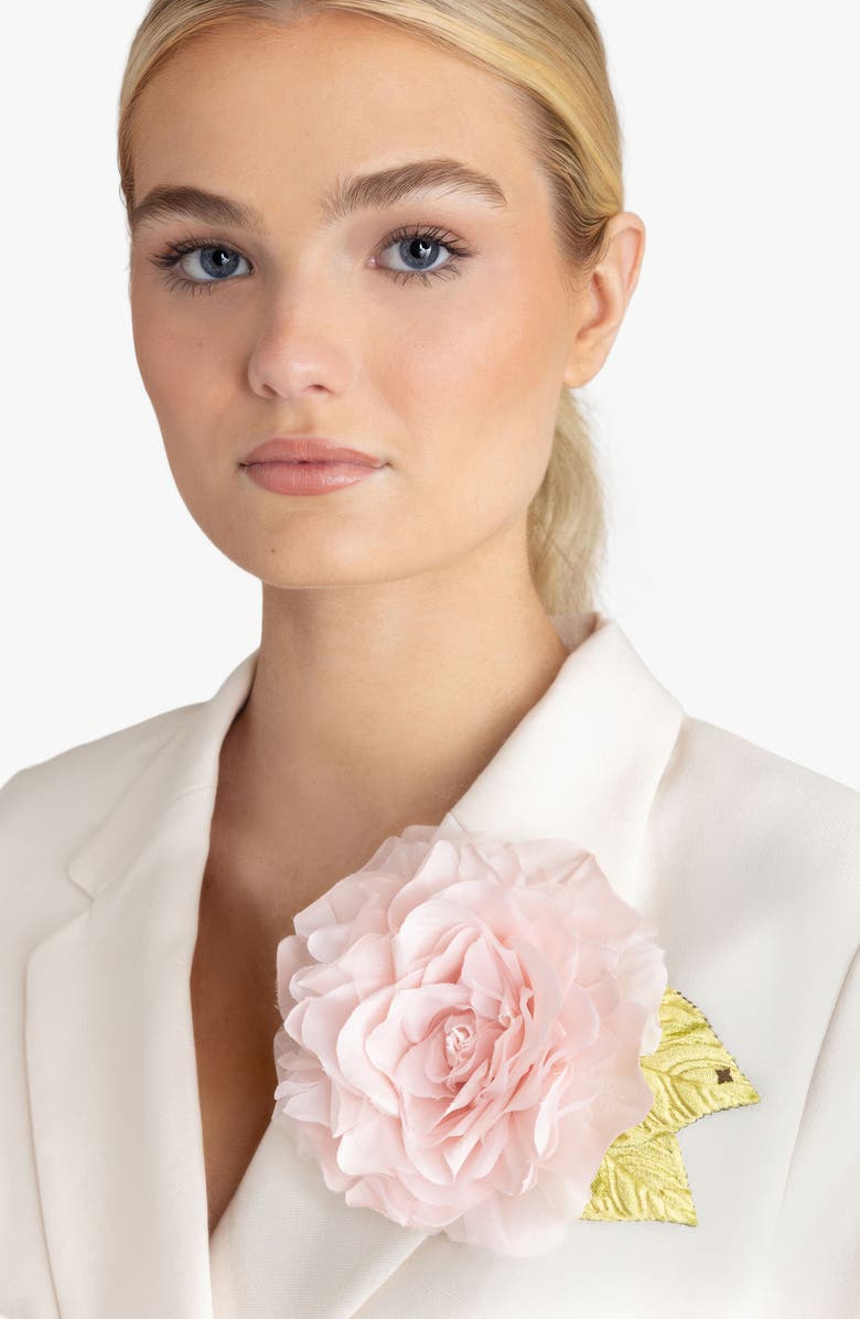 Helena Simon The Large Pale Pink Rose Floral Brooch, Alternate, color, Pale Pink