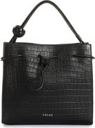 Velez Embossed Leather Bowling Bag