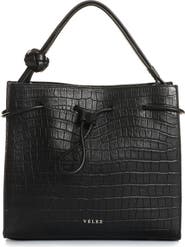 Velez Embossed Leather Bowling Bag