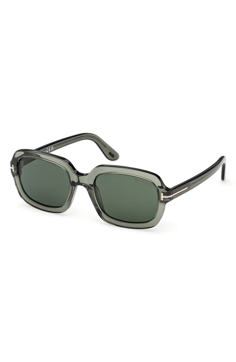 TOM FORD Lana 53mm Rectangular Sunglasses, Alternate, color, Transparent Sage Green