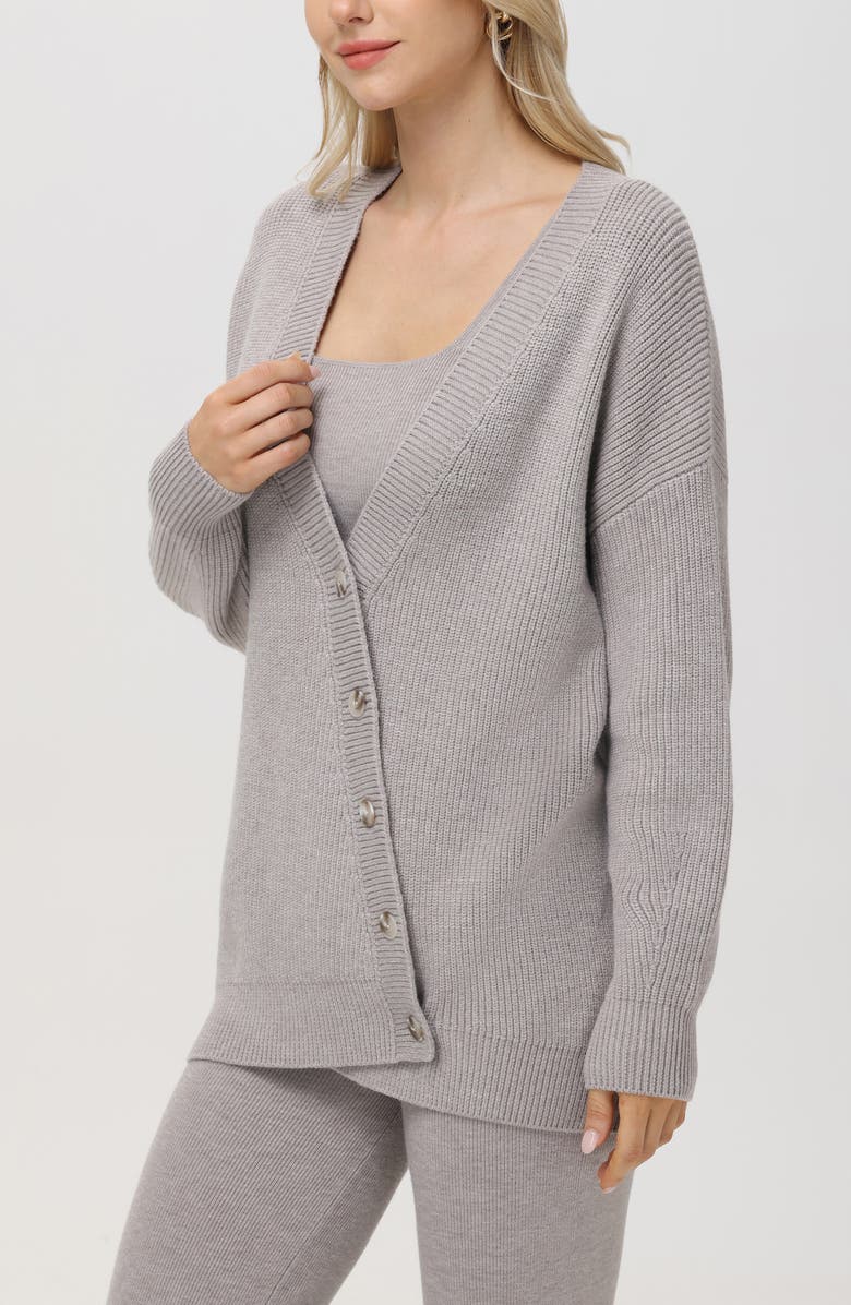 525 Evelyn Asymmetric Oversize Cardigan, Alternate, color, 