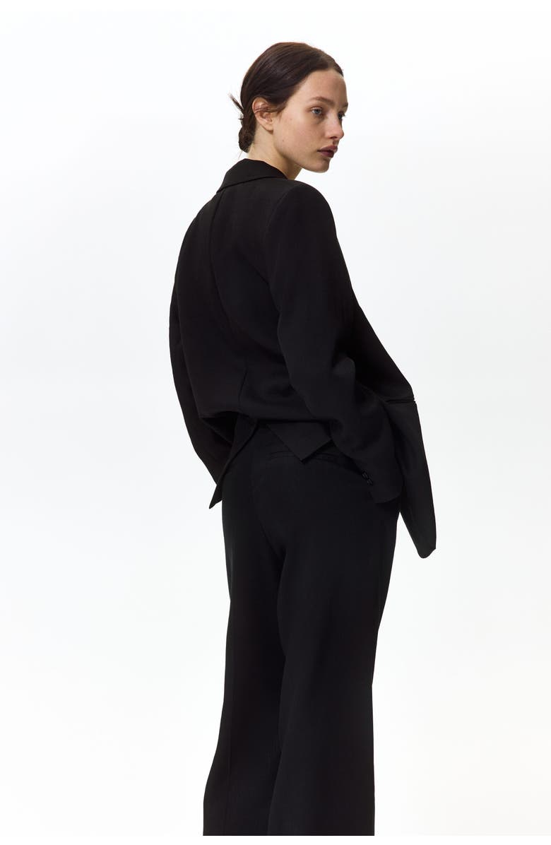 H&M Linen-blend Tailored Trousers, Alternate, color, Black