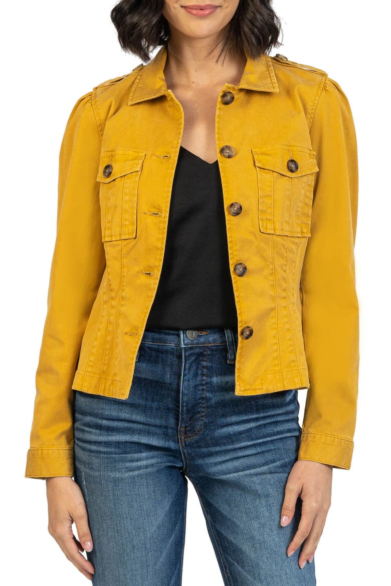 Kyra Twill Jacket, Main, color, MUSTARD