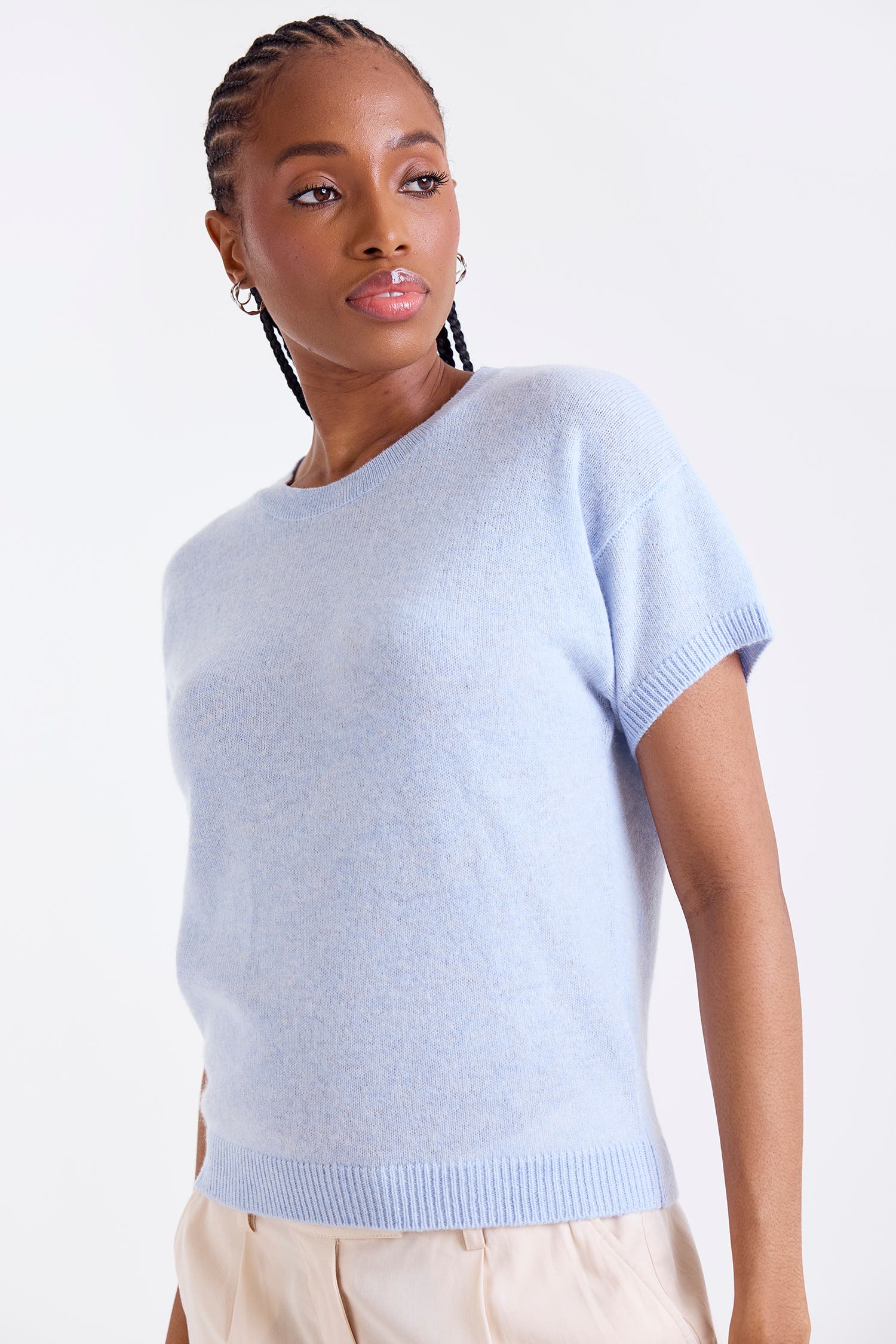 Esme Short Sleeve 100% Cashmere Top - image 3