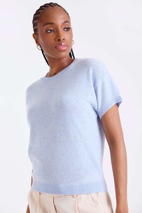 Esme Short Sleeve 100% Cashmere Top