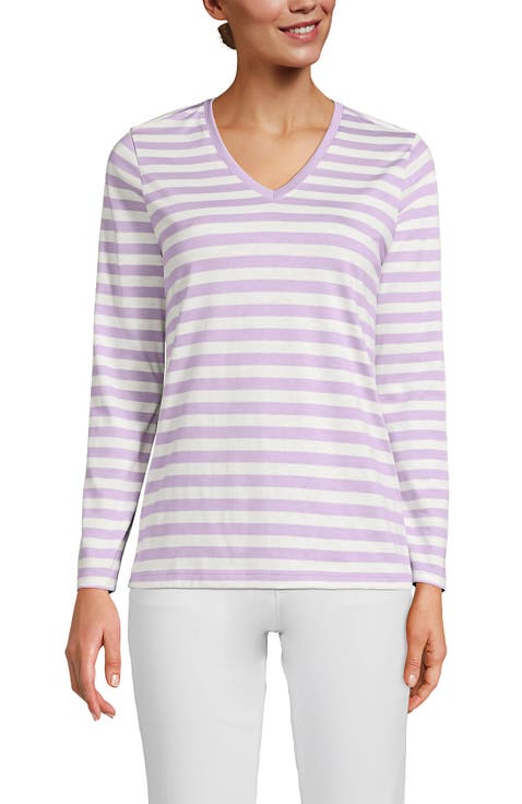 Relaxed Supima Cotton Long Sleeve V-Neck T-Shirt