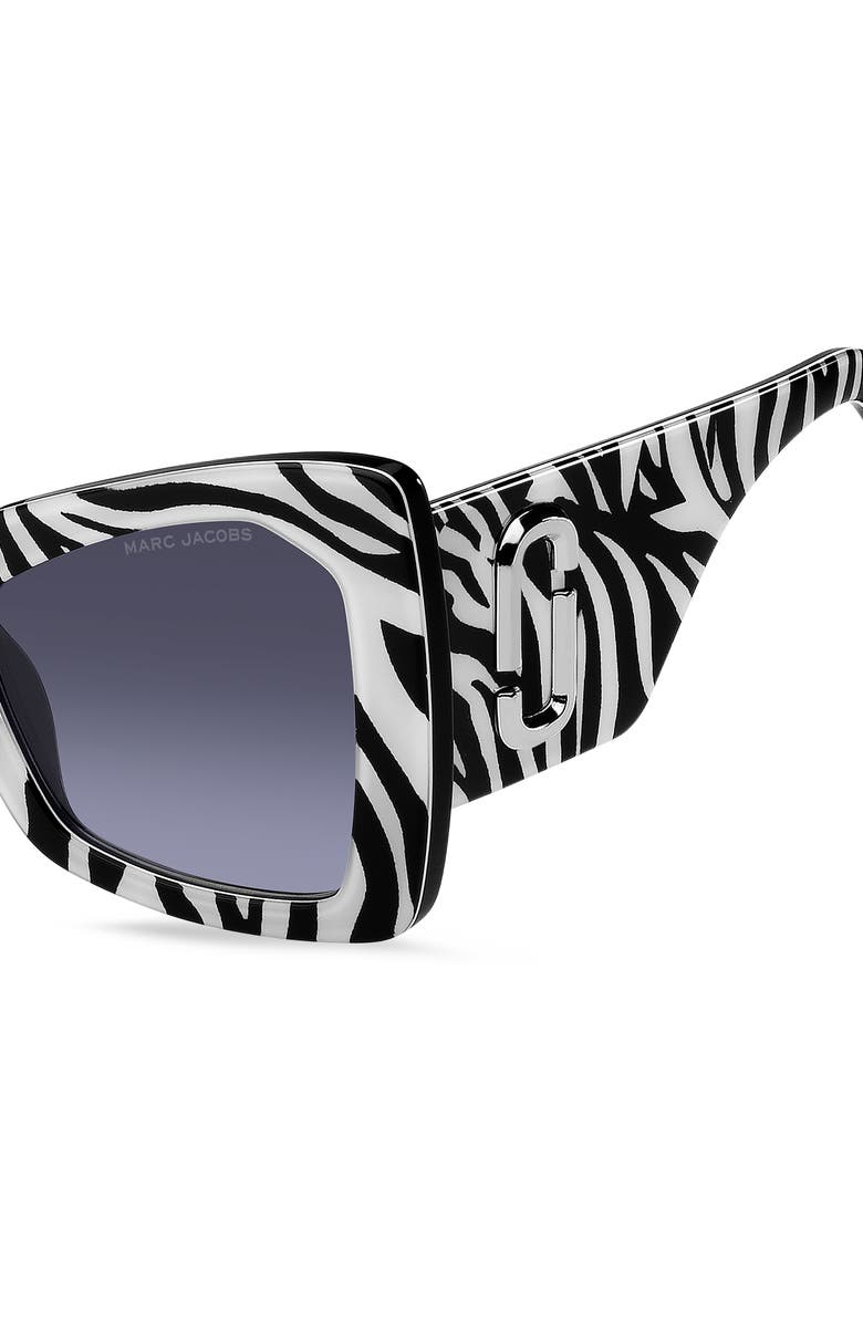 Marc Jacobs 52mm Gradient Butterfly Sunglasses, Alternate, color, Black White/ Grey Azure