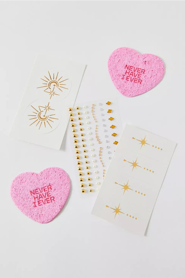 Starry Eyed Face Adornments, Alternate, color, Metallic Gold