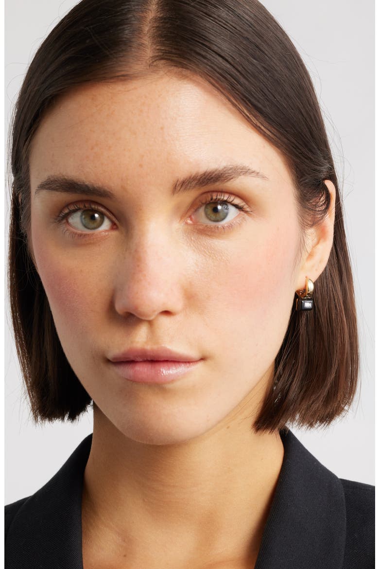 Crystal Drop Earrings, Alternate, color, BLACK- GOLD