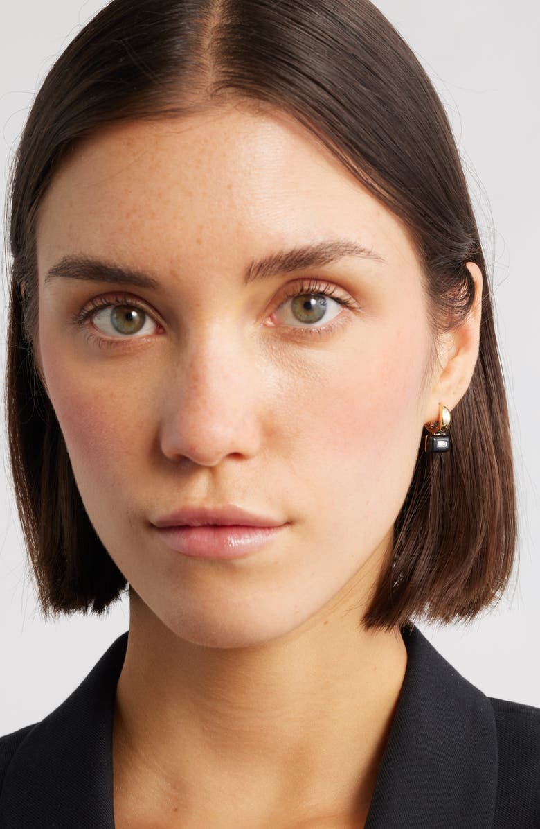 Nordstrom Crystal Drop Earrings, Alternate, color, Black- Gold