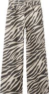 MANGO Zebra Print Straight Leg Jeans
