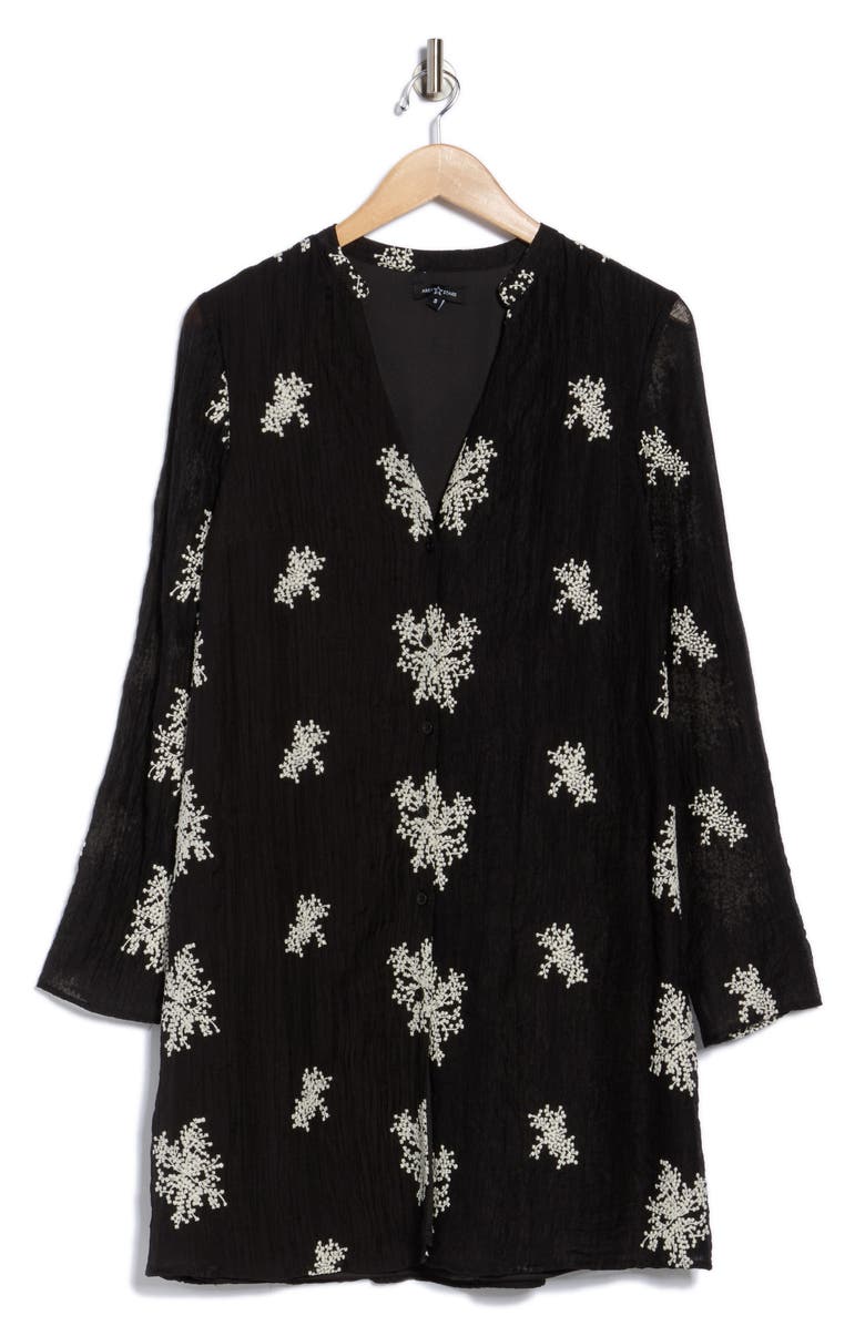 AREA STARS Mandi Embroidered Long Sleeve Shift Dress, Alternate, color, Black