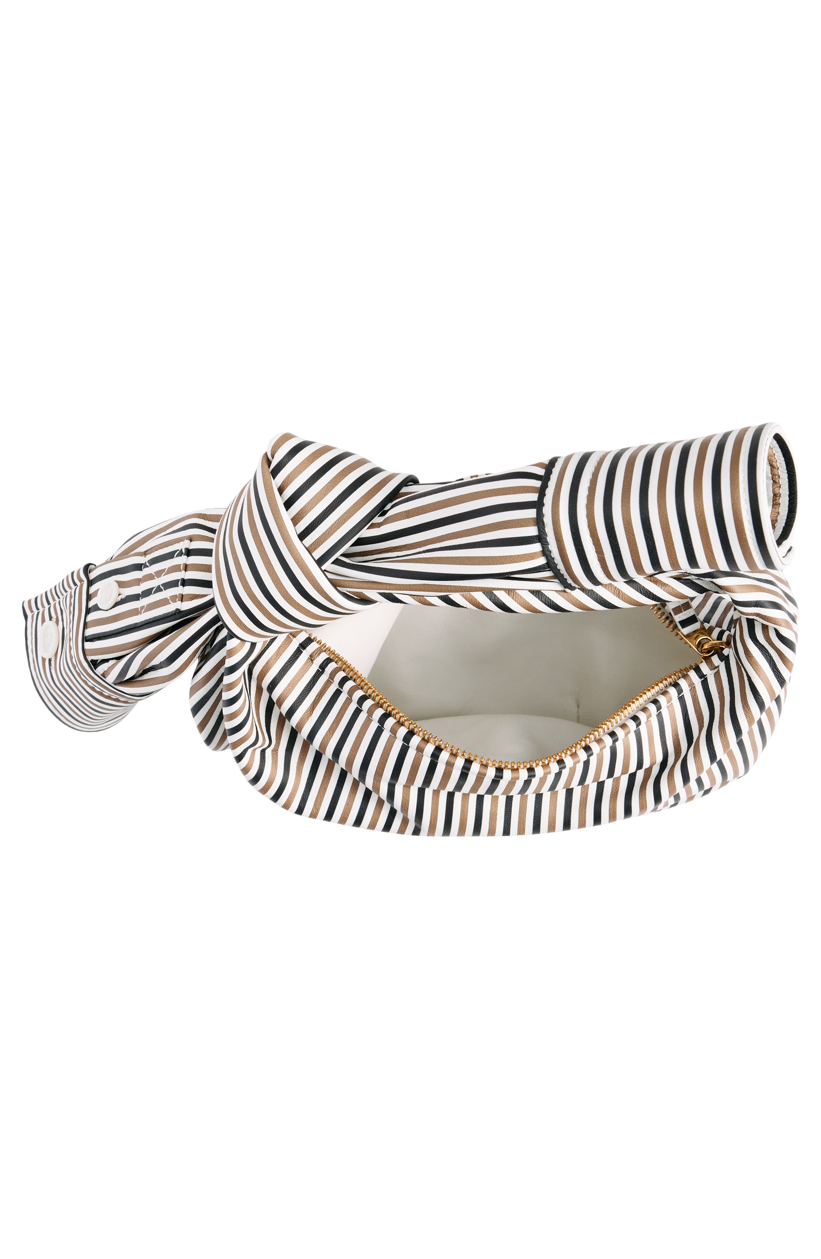 Mini Jodie Stripe Shirt Leather Top Handle Bag, Alternate, color, CAMEL/ BLACK/ BRASS