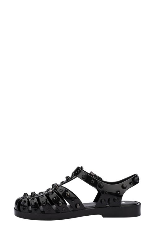 Melissa Possession Studs Sandal In Black/dark Grey, Women's At Urban Outfitters In Black/dark Grey