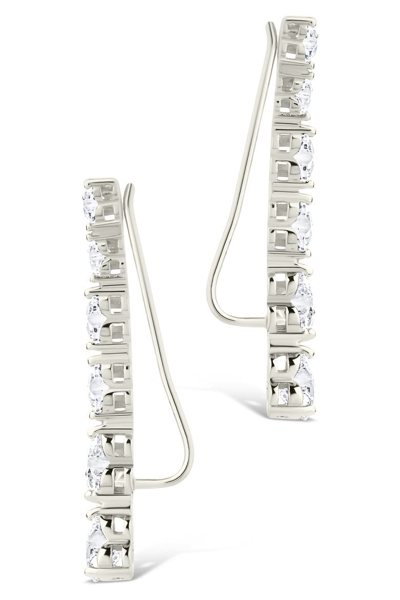 Jillian Cubic Zirconia Heart Ear Climbers, Alternate, color, SILVER