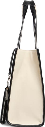 Contrast Pocket Canvas Tote Bag