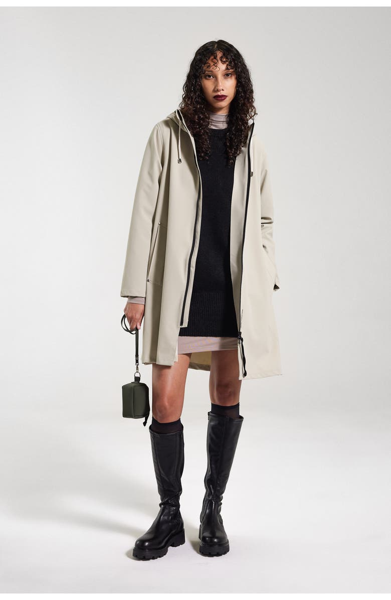 Stutterheim Mosebacke Lightweight Zip Matte Raincoat, Alternate, color, Pelican