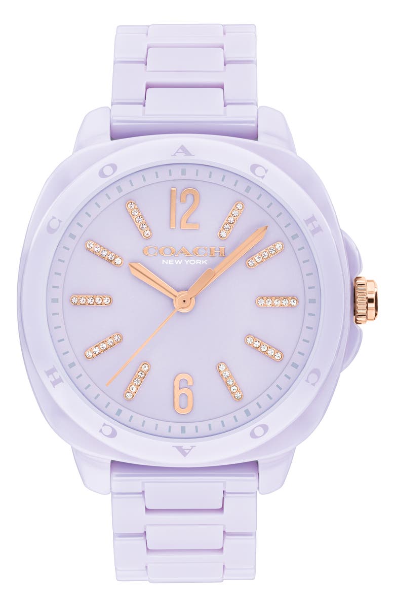 COACH Kitt Ceramic Bracelet Watch, 38mm, Main, color, 