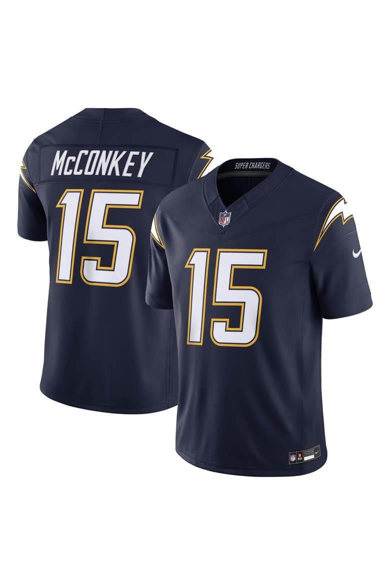 Men's Nike Ladd McConkey Navy Los Angeles Chargers Alternate Super Chargers Vapor F.U.S.E. Stitched Limited Jersey, Main, color, Navy