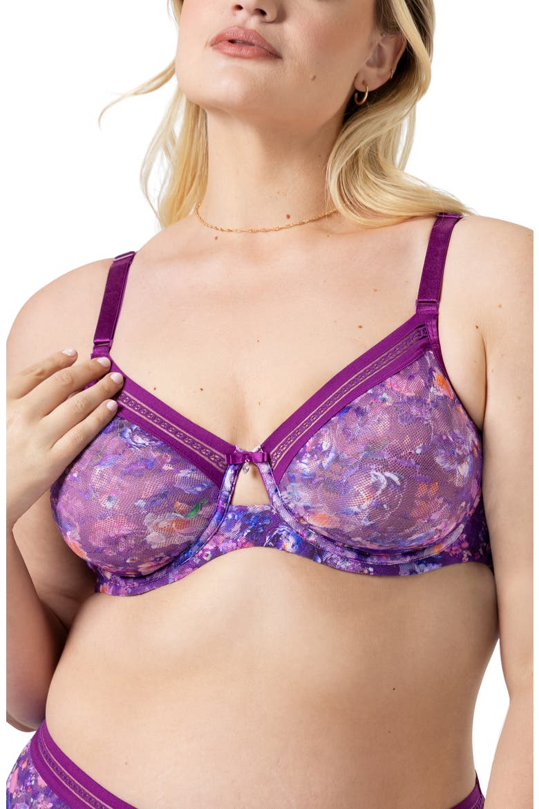 Print Underwire Unlined Bra, Main, color, ENCHANTED TWILIGHT