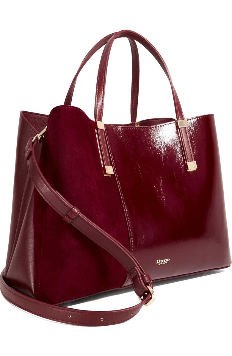 Dune London Dorry Tote, Alternate, color, Burgundy