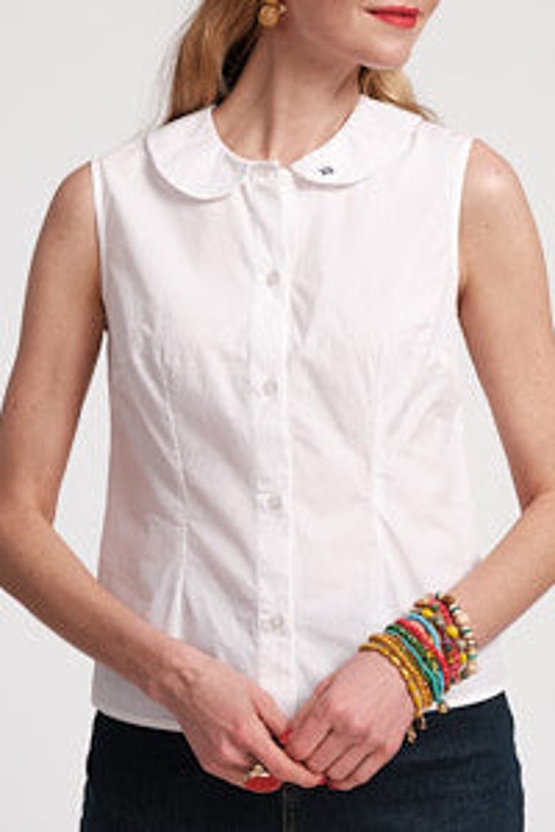 Louise Collar Shell, Main, color, White
